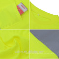 Lime Kurzarm 3M Reflective Hi-vis Sicherheitst-shirt Großhandel ANSI 107 Klasse 2 High Visibility T-Shirt mit Tasche Neon Gelb